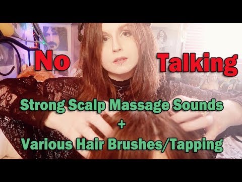 [ASMR] Strong Scalp Massage + Various Hair Brushes/Shampoo Brush + Tapping on Head (No Talking)