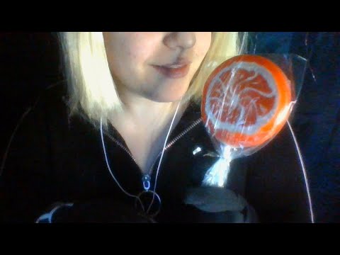 ASMR Licking Lollipop mouth sounds Big Orange