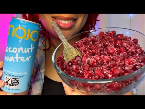 ASMR | Frozen Pomegranate & Coconut Water 💦🥥
