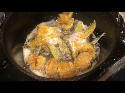 ASMR Mammas pan Fried Fish in Cast Iron pot (Canadian lake fish) SIZZEL sounds!