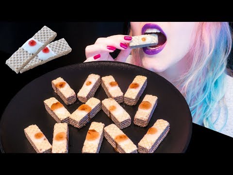 ASMR: Bloody Band-Aids ~ Halloween Treat | Soft Crunch Wafers ~ Relaxing Eating [No Talking|V] 😻