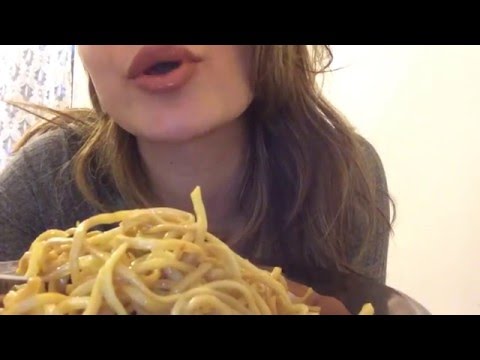 Eating Chinese Chicken Chow Mein & a Banana (ASMR EATING SOUNDS)