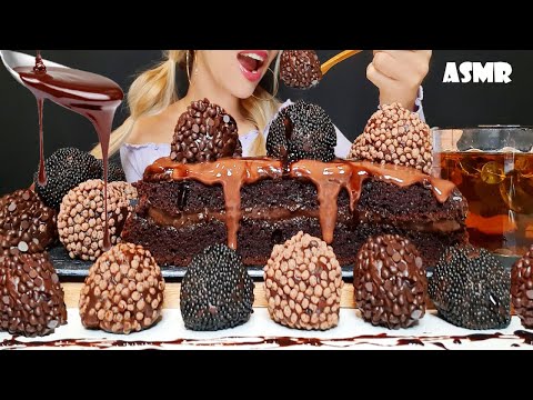 ASMR | BRIGADEIRO CHOCOLATE CAKE, Brazilian Chocolate Truffles (Recipe) Eating Sounds | Oli ASMR