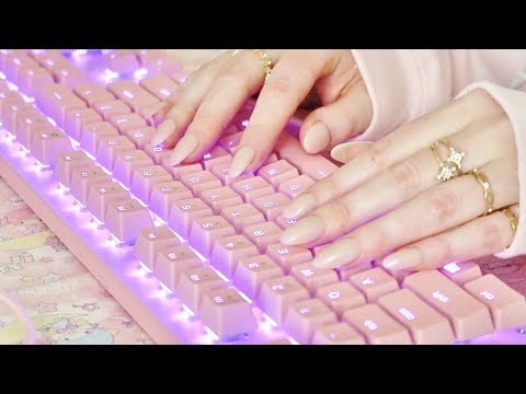 [ASMR] Actually Typing On Keyboard With Acrylic Nails | Crisp Clicky Sounds With Echo Effect 💅🏻💕
