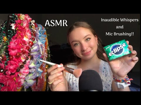 (ASMR) Inaudible Whispering + Mic Brushing (Gum Chewing, Ramble, Stippling)