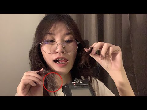 ASMR ear  cleaning sound with my hair ????