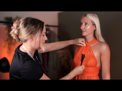 ASMR Dress Fitting with Perfectionist Clothing Adjustments, Fixing, Styling & Body Measuring