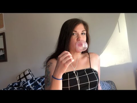 ASMR BUBBLE GUM POPPING CHEWING AND SNAPPING FOR TINGLES AND RELAXATION