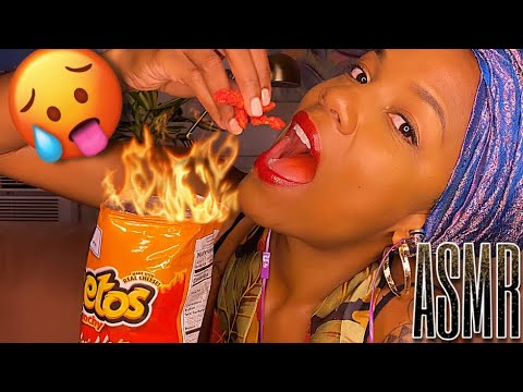 Celebrating 100+ Subscribers w/ HOT CHEETOS!!🎊 ASMR {Mostly No Talking, Chewing, Bag Sounds}