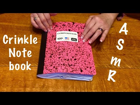 ASMR Crinkle Composition notebook/Water damaged/page turning,straightening & smoothing (No talking)