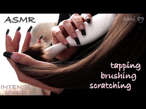 🎧 ASMR 👂 BINAURAL tapping & scratching hairbrush and hair brushing for your relaxation ♥