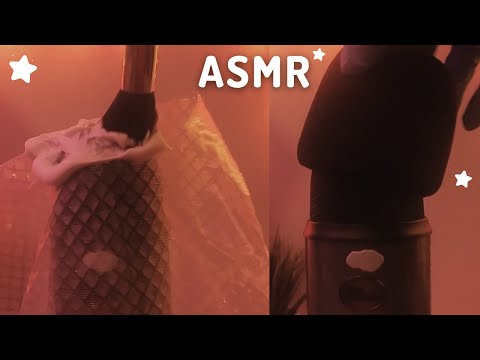ASMR 1 Minute Mic Triggers - Plastic Bag Over Mic, Silicone Spoolie, Shaving Cream - No Talking