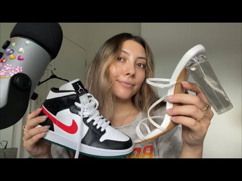 ASMR tapping and scratching on shoes | Whispered