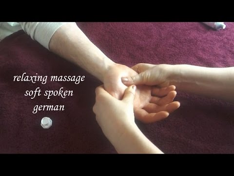 ASMR HAND MASSAGE ♥ Very soft spoken, german, so RELAXING (binaural)