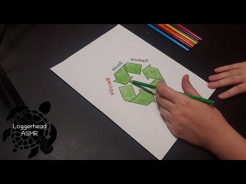 ASMR Fast and Aggressive Coloring With Colored Pencil Sounds - Loggerhead ASMR
