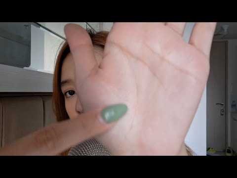 ASMR palm tracing, stress crumbling & repeating relax words 😴 (Alex's CV)