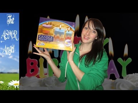 ASMR Birthday Present Haul with whispering, crinkling, paper & microphone brushing