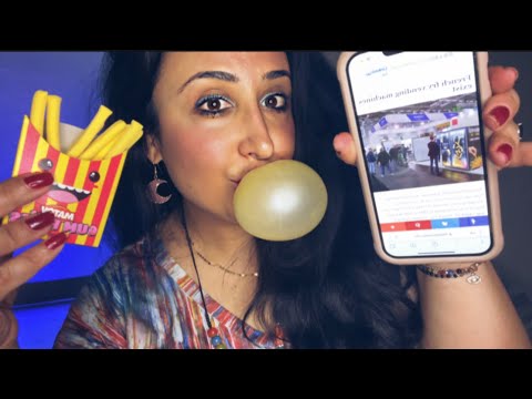 Trying French Fries GUM 🍟 ASMR GUM Chewing/Googling Fun Interesting Facts about French Fries/Part 1