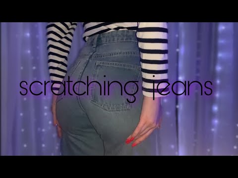 ASMR scratching jeans