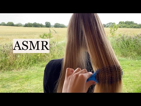 ASMR Let the sound of nature help you fall asleep 🍃 Hair play, hair brushing & braiding (no talking)