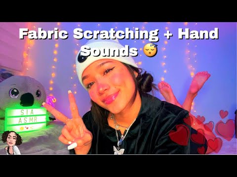 ASMR | Fabric Scratching + Hand/Mouth Sounds w/ SPANISH & ENGLISH Whispers ✨💖