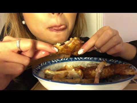 ASMR MUKBANG | chicken wings (messy eating)