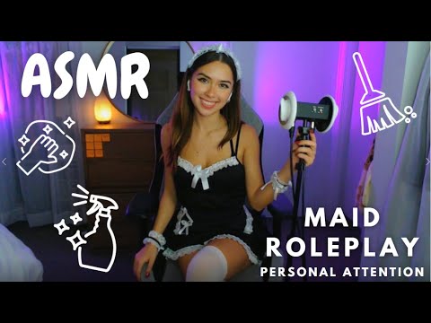 ASMR Maid Roleplay ~ Cleaning for You (Personal Attention, Brushing, Q-Tips)