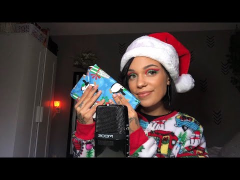ASMR- Christmas Themed Tingles, Mouth Sounds, Gift Crinkles, Scratching, Tapping