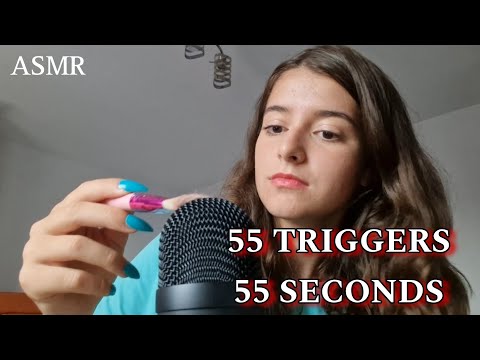 ASMR Challange55 TRIGGERS in 55 seconds to make you fall asleep immediately(Tapping,Sponges,Brushes)