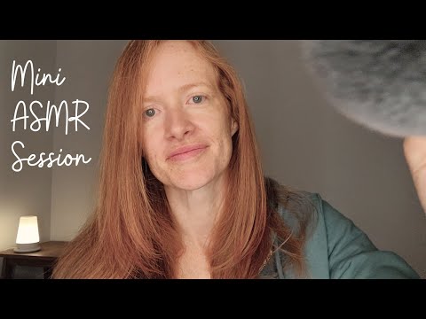 ASMR Mini-Session on a rainy night layered sounds, comforting words, face brushing w/hand movements