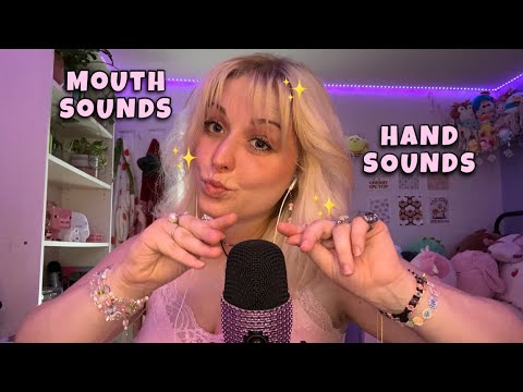 ASMR Hand Sounds and Mouth Sounds w Hand Movements and Jewlery💗✨ Fast and Aggressive Tingles 🤗