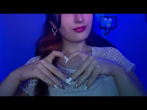 ASMR relaxing hand movement+face touching+wet mouth sounds