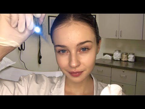 ASMR Nurse Check Up Roleplay👩‍⚕️ | Eye Test, Ear Cleaning, Face Touching & Brushing For Sleep