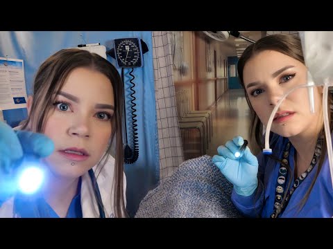 ASMR Hospital Emergency Room | Cranial Nerve Exam & Taking Care of You After an Accident | Suturing