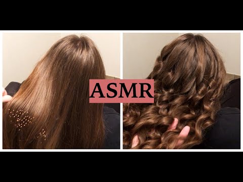 ASMR Curling My Sister's Hair (Hair Brushing & Spraying Sounds, No Talking) Hair Triggers For Sleep