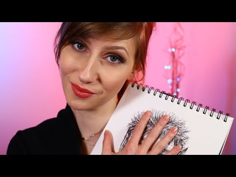 Drawing You and Talking (face touching, pen sound, whispering) - roleplay