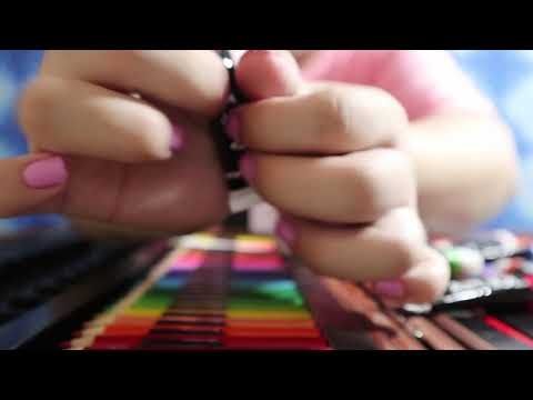 ASMR ART 101 UNBOXING ( TAPPING ) COMPLETE BACK TO SCHOOL COLORING SET
