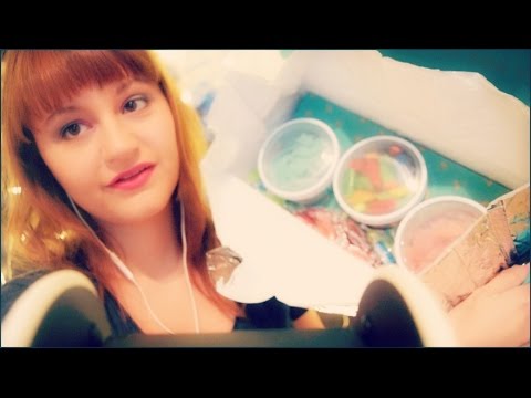 ASMR Delicious Unboxing of Candy Club! Close Mouth Sounds and Eating Sounds, Tapping