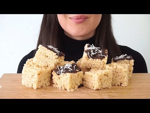 ASMR Eating Sounds: Rice Krispies Treats (Mostly No Talking)