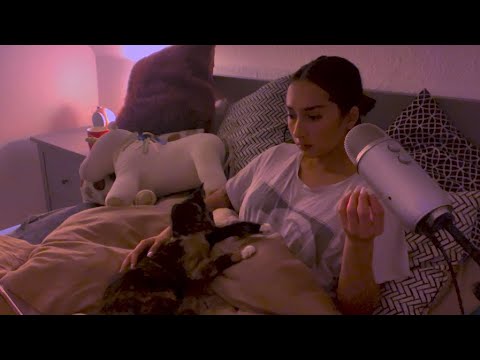 ASMR sleep and go to bed with me❤️ lots of cat purring