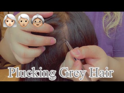 ASMR| Part 3: Plucking Grey hair of the mannequin 🤍