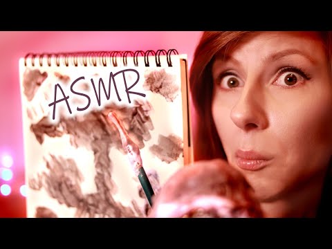 ASMR Painting   paint on the microphone crackling sound, foam sounds, whispering