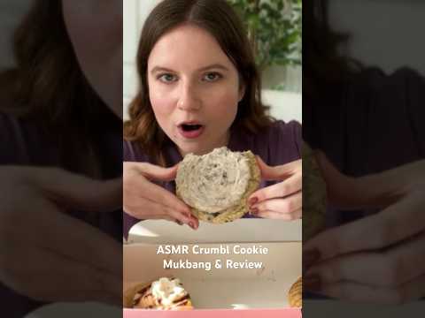 Full ASMR Crumbl Cookies Mukbang video on my channel 🍪 #asmr #asmreating #crumblcookies #mukbang