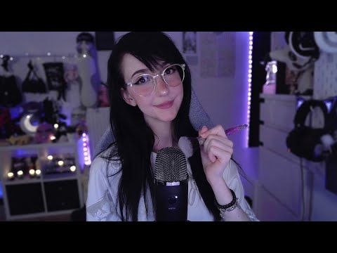 ASMR ☾ cosy mic brushing ☁️✨ different brushes & textures