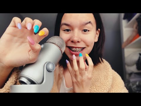 ASMR teeth tapping (WITH BRACES, LONG NAILS, FAST TAPPING)