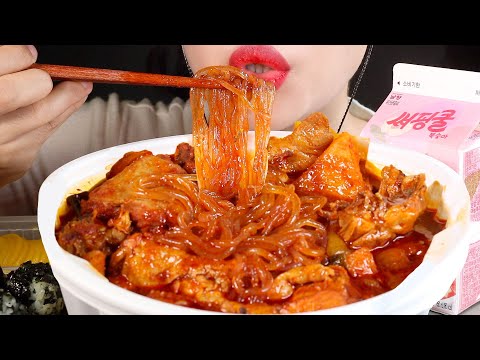 ASMR 엽기닭볶음탕 먹방 | Yeopgi Braised Spicy Chicken | Dak-bokkeum-tang | Eating Sounds Mukbang