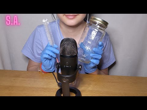 Asmr | Playing with Brush & Glass Jar (NO TALKING)