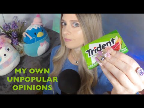 ASMR Gum Chewing My Own Unpopular Opinions | Whispered, Long Nails