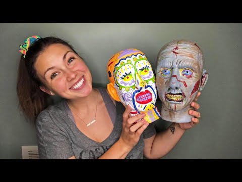 ASMR ~ Hand Painted Heads We Made💀💀(tapping, whispering, sticky fingers)