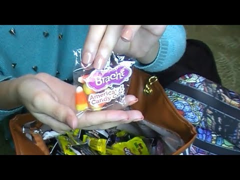 ASMR. Eating Sounds and Autumn Candy Crinkling (Soft Spoken Binaural)